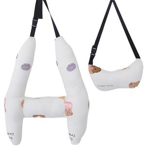 H-Shape Kids Travel Pillow, 28x22 inch Car Seat Sleeping Head Support, Car Headrest for Kids Adults Travel Head Neck Arm Rest Supports (Beige Bear)