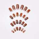 24Pcs Medium Fake Nail Christmas Gingerbread Man Nail with Snow House Designs Full Christmas Cute Press on Nail Snowflake Winter Square False Nail Xmas Glue on Nails for Women Nails Art Kit