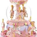 Carousel Snow Globe Birthday Gift for Girls Daughter, Carousel Music Box Plays You are My Sunshine, Upgraded Merry Go Round Carousel Horse Gifts for Mom Friend Sister Women