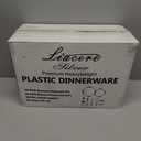 Liacere 350PCS Silver Plastic Plates&Pre Rolled Napkins for 50 Guests - Plastic Dinnerware Sets 100Silver Disposable Plates, 150Silver Silverware, 50Cups and 50Napkins for Christmas