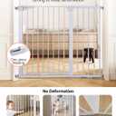 COMOMY 36" Extra Tall Baby Gate for Stairs Doorways, Fits Openings 29.5" to 40.6" Wide, Auto Close Sturdy Safety Dog Gate for House, Pressure Mounted Easy Walk Through Pet Gate with Door, White