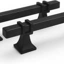 10 Pack 3 Inch Cabinet Handles Matte Black Cabinet Pulls Black Drawer Pulls Handware for Kitchen, Square Drawer Handles,76mm with Long Short Screws (3in Hole Centers)