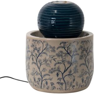 Foreside Home and Garden Multicolor Chinoiserie Ceramic Indoor Water Fountain with Pump