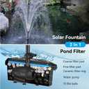 NFESOLAR 50W Solar Pond Filter Pump 580 GPH for Pond up to 2000 Gallons