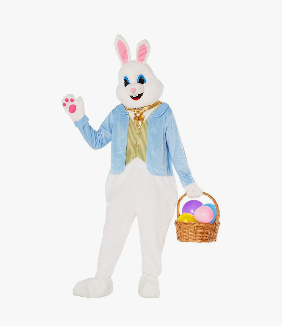 Morph Easter Bunny Costume Adult Deluxe Rabbit Mascot Outfit for Men - Perfect for Easter Costumes and Events, Size XL