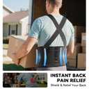 Work Back Brace for Men & Women, Adjustable Lower Back Support Belt for Sciatica, Herniated Disc, Pain Relief, Moving Warehouse Heavy Lifting Safety & Protection (Black, XX-Large)