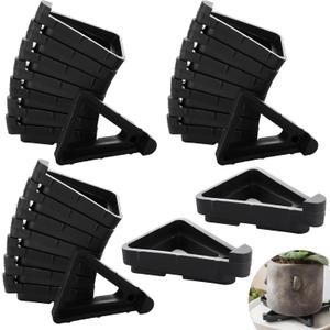 Acrux7 48 PCS Plant Pot Feet, Invisible Flower Pot Risers Pot Toes, Triangle Pot Feet for Indoor and Outdoor Plant Pots, Garden Pots (Black)