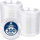 300 Pack Clear Disposable Plastic Plates with Sticker 7 Inch Heavy Duty Round Plates Food Grade Solid Color Dinner Party Plates for Party Supplies, Dinner, Picnic