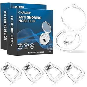Anti Snoring Devices, Snore Stopper with Adjustable Magnet, Silicone Nose Clip Stop Snoring, Effective to Relieve Snoring, Snoring Solution for Comfortable and Quieter Sleep, Clear, M 