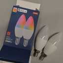 OHLUX 2 Pack E12 LED Bulb, 4W 40 Watt Equivalent Dimmable Smart Candelabra Bulbs Compatible with Alexa, Google Home, Color Changing, Music Sync, Voice Control, Timer