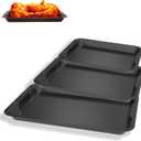 DcYourHome Universal 3-Piece Kitchen Baking Sheets for Ninja Pan Set B33003 Foodi Bakeware Set, Premium Nonstick Toaster Oven Pan, Cookie Sheet for Oven/Bakeware- 10" x 15", 11" x 17", 12 x 19 Inch