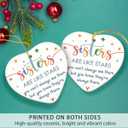 2 x Sister Christmas Ornament 2025 - Sisters are Like Stars Keepsake Gift, Appreciation Sister Gifts for Christmas, Birthday, Exchange Gifts for Friends, Soul Sisters, Ceramic Ornament for Hanging Decor