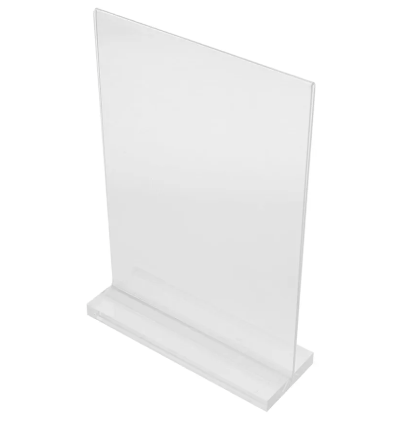 ARTIBETTER 6pcs Acrylic Table Sign Holders Double-sided Menu Display Stands Flyer Holder for Restaurant and Wedding