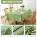 Laolitou Table Cloth Rectangle Linen Waterproof Textured Sage Green Tablecloth, Washable Wrinkle Free Spill Proof Fabric Tablecloths for Dining Table Farmhouse Kitchen Holiday, 60x120 Inch