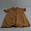 GRAPENT Denim Dress for Women Babydoll Tiered Short Sleeve Button Down Jean Shirt Dresses (Large, Pecan Brown)