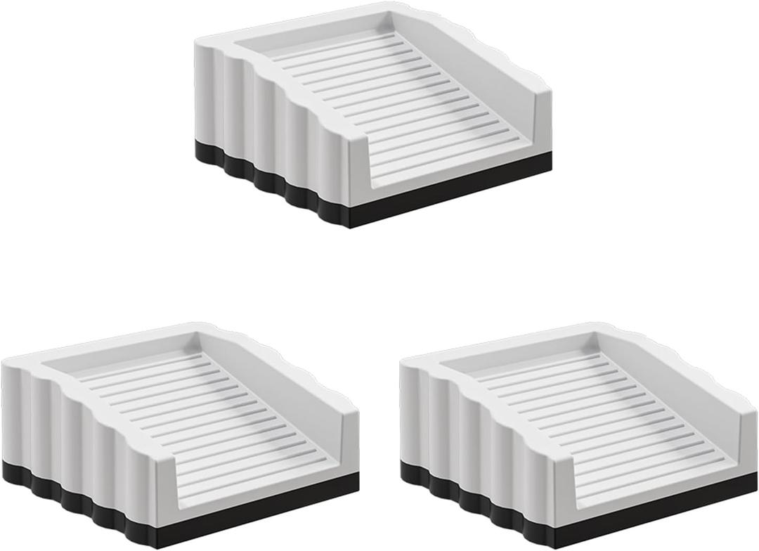 3 Pack Upgraded White Door Stops Doorstops, Rubber Door Stop Wedges, Under Doors Stops for Doors, Rubber Doors Stopper Wedge (White)