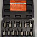 15 Pieces Screw Extractor Set, Easy Out Bolt Extractor Kit, 3/8" Inch Drive Hex Head Multi-Spline Bolt Remover Kit Tool for Removing Stripped, Broken Rusted Bolts Screws