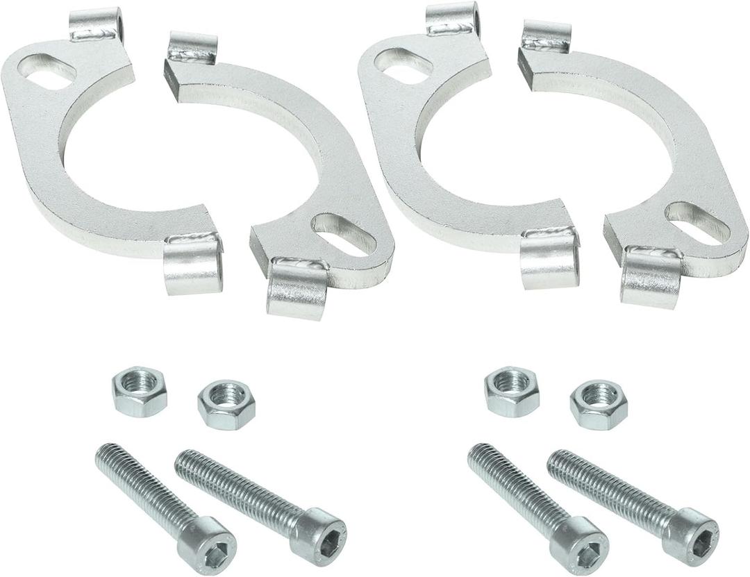 2.35 inch Split Flange Repair Kit, 2 Bolt 2.35"/60mm Exhaust Flange Flat Oval Split Flange Repair Replacement Kit, Pack of 2