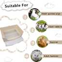 PINVNBY Large Rabbit Litter Box Corner Toilet Box Bigger Pan Pet Potty Trainer with Drawer for Adult Bunny Guinea Pig Chinchilla Ferret Galesaur Hedgehog Small Animals(Brown)