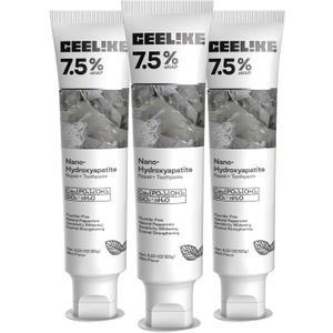 7.5% Hydroxyapatite Toothpaste  Strengthens Enamel, Protects Gums & Freshens Breath  Fluoride-Free, Ideal for Sensitive Teeth, 120g (3)