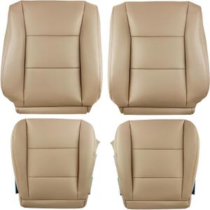 labwork Front Driver and Passenger Side Bottom and Top Lean Back Tan Artificial Leather Seat Cover Replacement for Toyota Land Cruiser 1998-2007