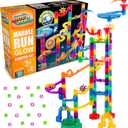 Marble Genius 115 pcs Glow Marble Run Track Race Starter Set for Kids Age 4+, Glow in The Dark, STEM Educational Building Block, Color Instruction Manual, for Kids