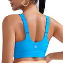 RUNNING GIRL Adjustable Straps High Impact Sports Bra for Women,High Support Workout Sports Bras with Sewn in Pads(XL) (Blue)