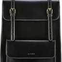 ECOSUSI Laptop Backpack for Women PU Leather Backpack Vintage for Laptop 15.6 inches Computer Bag College Bookbag