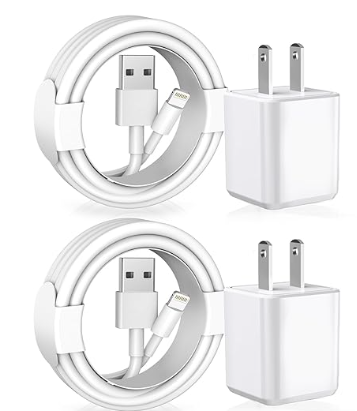  iPhone Charger, 2Pack Lightning Cable Apple Charging Cords &Fast Quick USB Wall Charger Travel Block Plug Adapter for iPhone 14/13/12/11 Pro/11/10/XS MAX/XR/8/7/6s/6 Plus