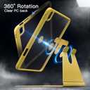 JETech Rotating Case for iPad (A16) 11th/10th Generation (2025/2022) with Pencil Holder, 360 Degree Rotation Protective Stand Cover Clear Back, Auto Wake/Sleep (Yellow)