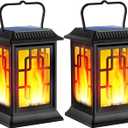 Solar Lanterns Outdoor Waterproof Hanging Solar Lanterns Garden Lights Solar Powered Flame Lights LED Lights for Patio Pathway Deck Yard (2 Pack)