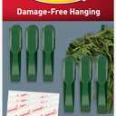 Command Garland Holder, Fireplace Mantle Garland Holder for Displaying Garlands, Wreaths, and Holiday Decor Without Leaving Damage, Holes, or Residue, Holds 2lbs, Green, 6 Pack