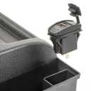 Savadicar GT-3 JK Shifter Storage Box, Gear Shift Console Side Tray Organizer for 2011-2018 Jeep Wrangler JK JKU, Interior Accessories, Reserved USB Charger Extender Slot, Black
