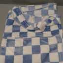 GreatBba Plush Checkered Baby Blanket for Boys Girls Nursery, 30"*40" Warm Short Fleece Blanket Neutral for Infant Newborn, Small Fuzzy for Sleeping, Chenille Baby for Stroller (Blue&White)