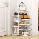 5-Tier Tall Shoe Rack for Entryway, Metal Shoe Organizer, Large Capacity Shoe Storage Shelf, Vertical Shoe Rack Organizer for Hallway, Bedroom, Living Room, Garage, 43.7"H*19.3"W*11.8"D
