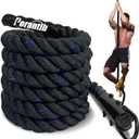 100% Polyester Climbing Rope with Hooks - Heavy Duty 1000LBS Load Capacity, 1.5inch Diameter, 10,15,20,25,30,50ft Length for Outdoor Rock Climbing, Rescue & Escape (25ft)