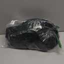 Dynamene Stall Fabric Shower Curtain, 48 Inch Wide Boho Farmhouse Tufted Chevron Striped Tassel Shower Curtain for Bathroom, Minimalist Ruffled Textured Cloth Shower Curtain Set, 8 Hook, 48x72, Black