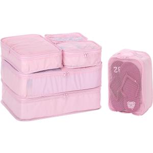 JJ POWER Travel Packing Cubes, Luggage Organizers with Shoe Bag (Pink)
