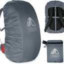 Unigear Backpack Rain Cover Waterproof Rating 5000mm Ultraportable and Durable with 2 Anti-Slip Buckle Strap, Integrated Carry Pouch Design (Gray, Meidum) (Medium)