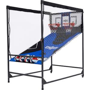 Hall of Games Premium Arcade Cage Basketball Game with Steel Frame and Polycarbonate Backboard, 80'' x 54'' x 88''