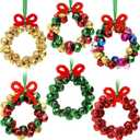 AWHETIE Christmas Crafts for Adults Kids,6 Sets Christmas Beaded Ornament Kit to Make,Jingle Bell Wreath Ornament,DIY Xmax Tree Kits Holiday Tree Decorations Party Supplies