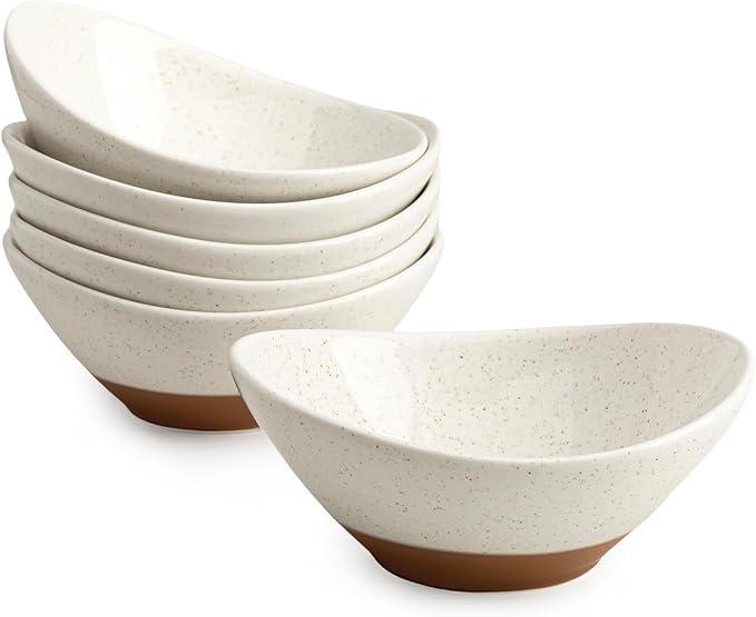 Teocera 5 Inch Porcelain Small Bowls Set, 3 Ounce small serving bowls for Dessert, Ice Cream, Snack, Dipping, Side Dishes, Microwave & Dishwasher Safe- Beige