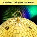 DJBoomy 8 Inch Hanging Mirror Disco Ball: Gold Disco Balls Decorations Mirror Ball with Hanging Ring for Party Decor Home Events DJ Parties