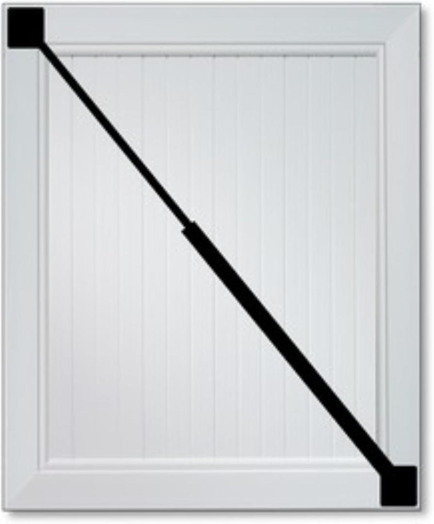 Advantage Industries Stainless Steel & Aluminum Slick Gate Brace | for Vinyl/PVC Fences | Tight Tolerances On Tubing | Extra Wall Thickness | Black