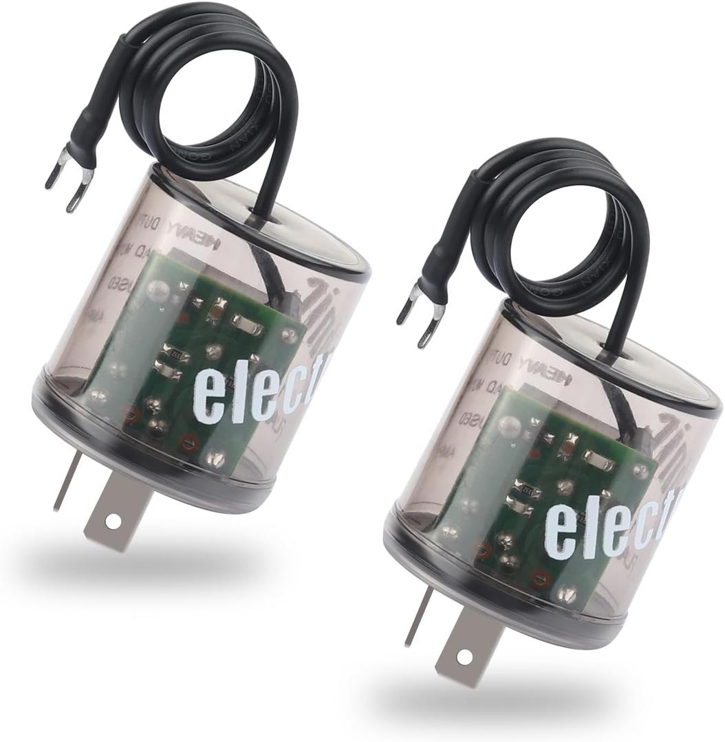 2Pin LED Flasher Relay with Ground Wire,12V Car Flasher Relay for Fixing LED Turn Signals Flickering,Universal LED Blinker Relay Car Accessories for Car,Truck,SUV(2PCS)