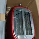 Roter Mond 2 Slice Toaster Retro Stainless Steel with Bagel, Cancel, and Defrost Functions, 6 Bread Shade Settings, Extra Wide Slots and Removable Crumb Tray, Red