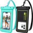 Floating Waterproof Phone Pouch, 2 Pack IP68 Waterproof Phone Case for iPhone 17 16 15 Pro Max Galaxy S25 S24 Ultra Up to 7", Cellphone Dry Bags Beach Cruise Essentials with Lanyard