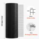 VEVOR Hardware Cloth 24 in x 50 ft, 1/2 in 19 Gauge Galvanized Wire Mesh Roll, Weather-Resistant Vinyl Coated Chicken Wire Fencing, Heavy Duty Welded Garden Plant Fencing for Rabbit Cage Snake Fence