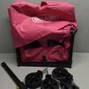 OVERMONT Collapsible Wagon with Tailgate - 220lbs Extended Lightweight Foldable Utility Wagons Folding Cart with Wheels - Small Garden Grocery Cart for Shopping,Grocery,Sports,Garden (Pink)