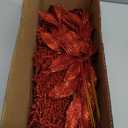 Winlyn 30 Pcs Christmas Artificial Leaf Sprays Cedar Picks Gold Glittered Christmas Tree Ornaments Floral Stems for Gold Christmas Tree Wreaths Swag Centerpieces Holiday Seasonal Wedding Decorations